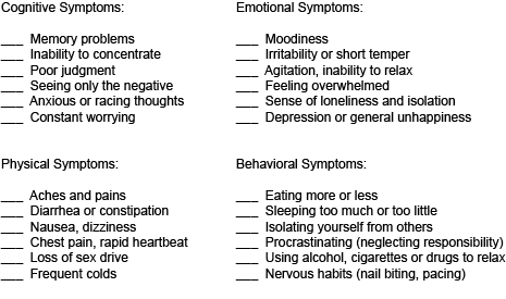 Stress Symptoms Checklist – Right To Joy